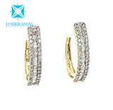 Everyday Wear Stunning Diamond Hoops in Solid Gold