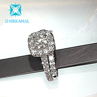 Beautiful Solitaire Diamond Ring with a Wedding Band in Solid 14Kt White Gold