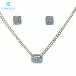 Top Quality Diamond Everyday Wear Necklace set in Solid 14Kt White Gold