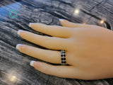 Natural (Untreated) Sapphire Ring With Diamonds in Solid 14Kt Yellow Gold