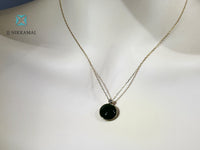 A Unique Jade & Diamond Necklace with Earrings in Solid 14Kt Gold