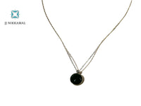 A Unique Jade & Diamond Necklace with Earrings in Solid 14Kt Gold