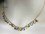 A Unique Multi Gemstones Necklace with Earrings in Solid 14Kt Gold