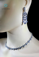 Master Craftsmanship Top Quality Cubic Zircoania Necklace and Earrings Set in Solid Sterling Silver