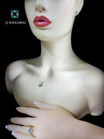 Diamond Pendant Set with Ring in Solid White Gold