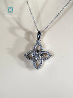 Diamond Pendant Set with Ring in Solid White Gold