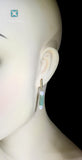 14Kt Solid Gold Diamond Earrings with Jade & Freshwater Pearls