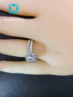 Beautiful Solitaire Diamond Ring with a Wedding Band in Solid 14Kt White Gold