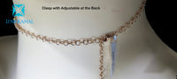 Unique Stylish Single Line Diamond Chokker Necklace in Solid 14Kt Rose Gold