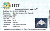 Certified Beautiful Diamond Ring set in 14Kt Yellow Gold