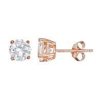 Sterling Silver Studs with D Color Internally Flawless Round CZ in 3 Colors