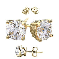 Sterling Silver Studs with D Color Internally Flawless Round CZ in 3 Colors