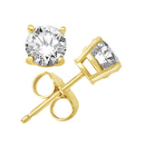 Sterling Silver Studs with D Color Internally Flawless Round CZ in 3 Colors