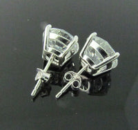 Sterling Silver Studs with D Color Internally Flawless Round CZ in 3 Colors