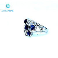 Made in Thailand Certified Natural Sapphire and Diamond Ring in Solid 18Kt Gold