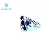Made in Thailand Certified Natural Sapphire and Diamond Ring in Solid 18Kt Gold