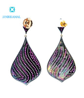 Beautiful Natural Rubies with Diamonds Earrings in Sterling Silver