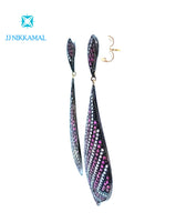 Beautiful Natural Rubies with Diamonds Earrings in Sterling Silver